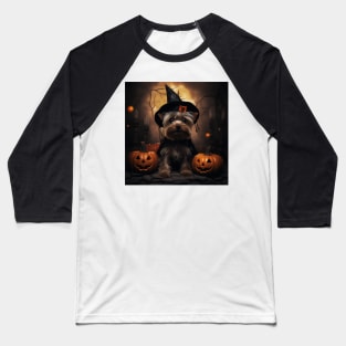 Cute Yorkshire terrier Halloween Baseball T-Shirt